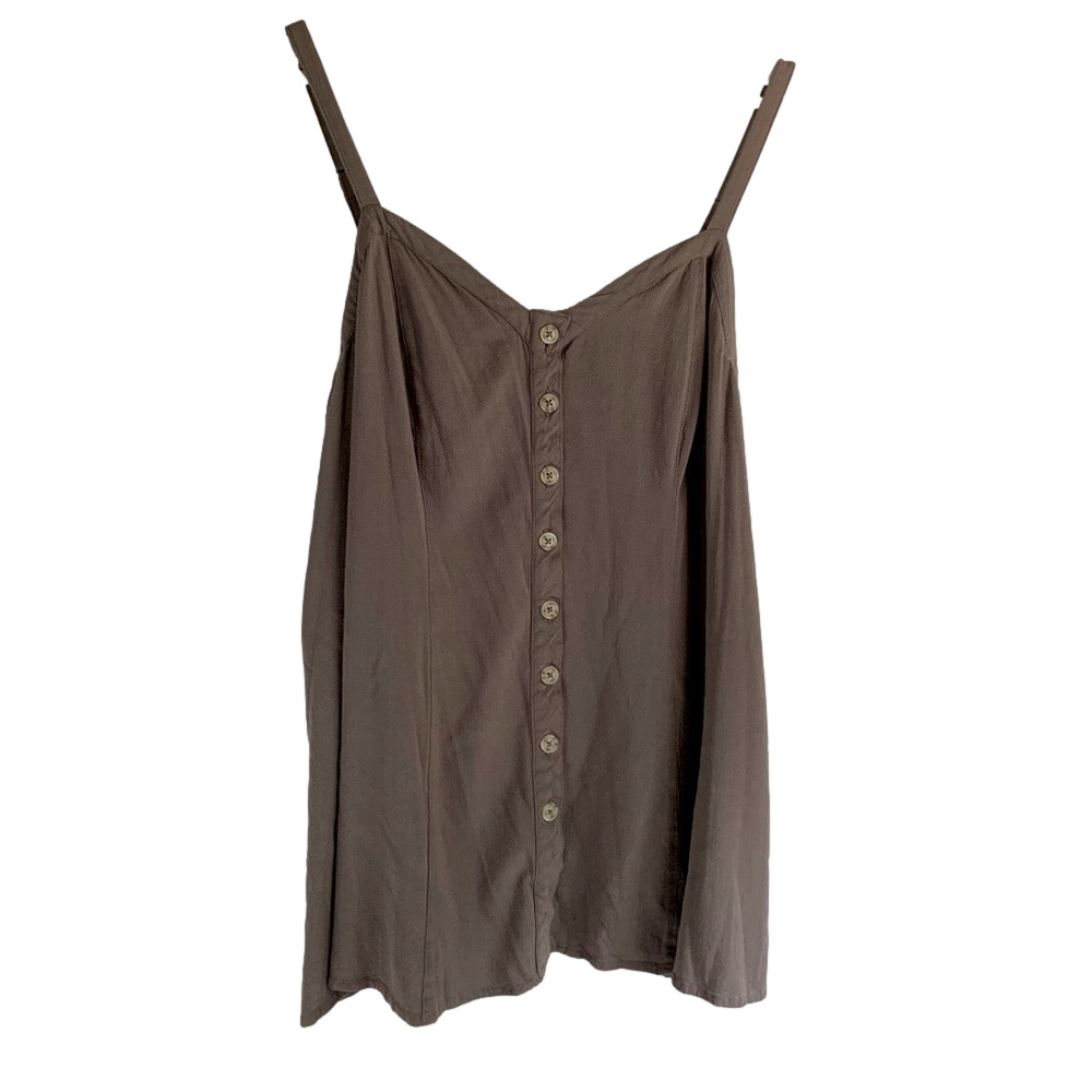 Torrid Olive Green Challis Button Front Cami Tank Top Plus Size 2